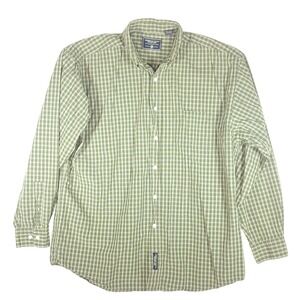 American Eagle Outfitters Shirt Mens Large Green Check Long Sleeve Button Up